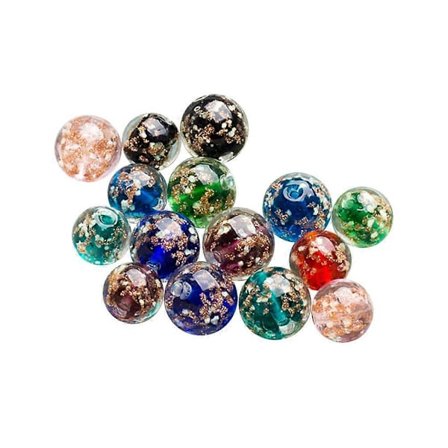 20 stk. 10MM Fluorescerende Glassperler Store Hull Charms DIY Runde Glassperler Tråder for Smykkefremstilling Blandede Farger