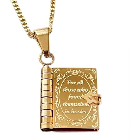 Bog halskæde charm, personlig bog vedhæng halskæde, læse halskæde bog smykker, åben bog halskæde til drenge og piger bedste ven bogelsker