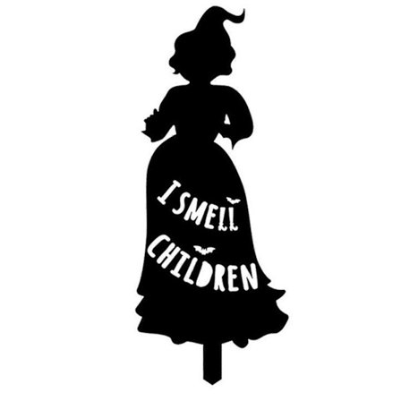 Halloween Heks Have Skilt med Pæle, Uhyggelige Udendørs Plænedekorationer til Halloween Fest & Spøgelseshus