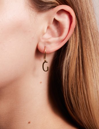 Design Letters Initial Ear Hanger (A-Z) - Gold - ONE SIZE 2