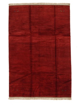 Noué À La Main Gabbeh Persan Fine Tapis 203X295 De Laine Rouge Foncé/Noir