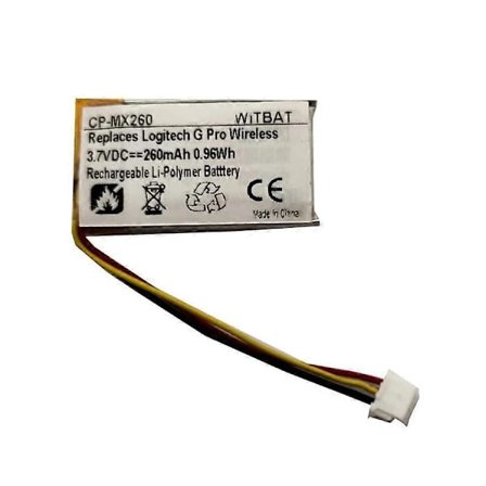 /EA/Redan testat Gjelder for Logitech G435 Lightspeed Headset Batteri 533-000201 CP-MX260