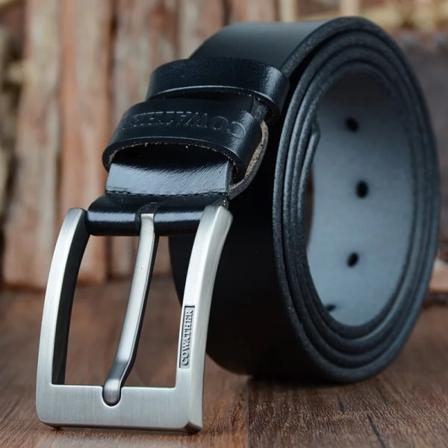 COWATHER 2021 bälten för män högkvalitativ ko äkta läder vintage Ny designer pin spänne ceinture herr bälten lyx XF003-4 XFY004 silver black 125cm