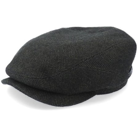 Stetson - Svart flatcap Keps - Driver Cap Wool Herringbone Black Flat Cap @ Hatstore