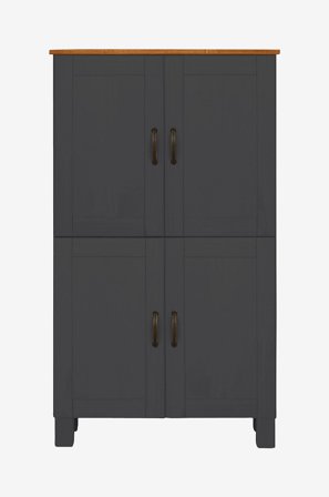 Loft24 - Baderomsskap Alby Midi 2 og 2 Wood Door - Grå - Baderomsmøbler - Fra Homeroom