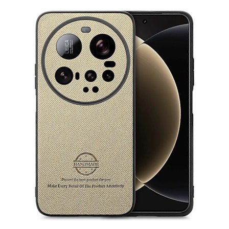 For Xiaomi 15 Ultra Lær Telefon Bakdeksel med Stofftekstur