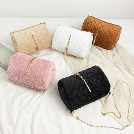 Kvinnor Furry Fluffy Shoulder Bags Pure Color Handväskor