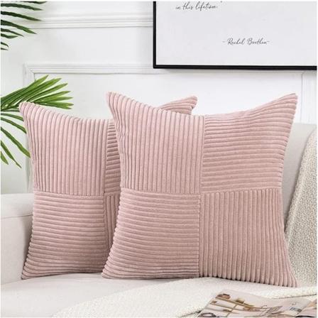 2 stk Kordfløyel pute 45*45cm pink