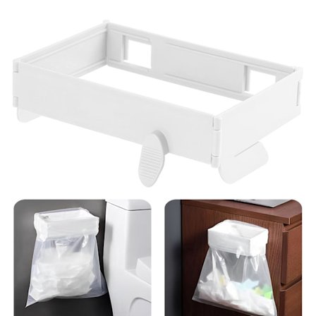 Köksavfallspåsehållare, 1 st hängande soptunneställ med lock kompatibel med köksskåpsdörr