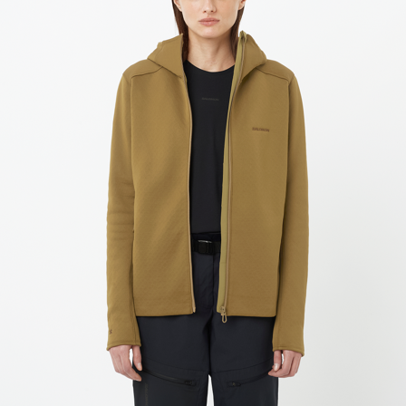 Salomon - Drugie warstwy (termiczne) Odzież Sntial Midfleece Fz Hd W - Brilliant Olive