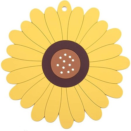 Silikoniset pannunaluset, 4 kpl monikäyttöisiä liukumattomia joustavia lämmönkestäviä alustoja (20 cm auringonkukan keltainen)