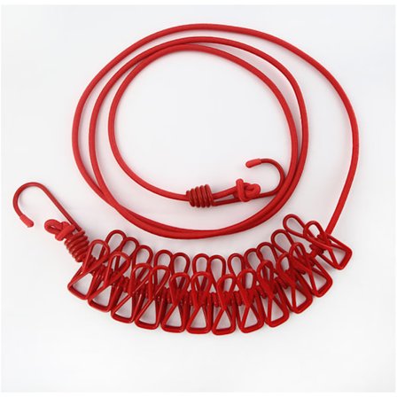 Torklinje - Resetorklinje med 12 Klämmor - Torklinje med