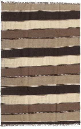 Persischer Kelim Teppich 138X208 Braun/Orange (Wolle, Persien/Iran)