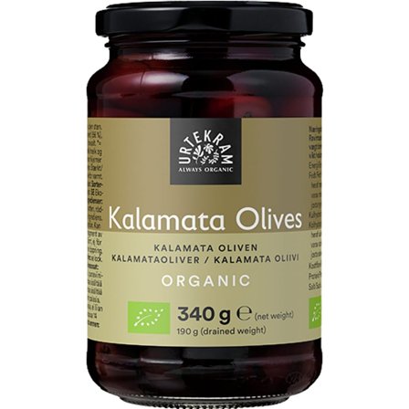 Urtekram Oliven Kalamata Ø 340 g, Helse & Madvarer, Madvarer, Øvrige Fødevarer