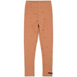A Monday in Copenhagen Toasted Nut Print Laura Leggings 4 Years - Bottoms - 4 years - Orange - Mädchen