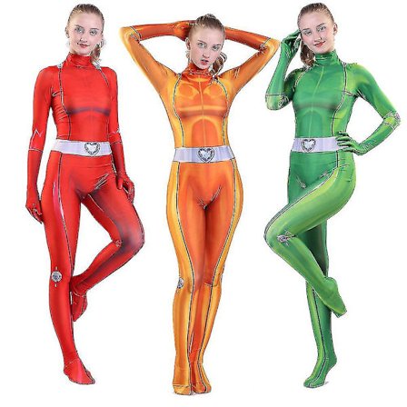 Totally Spies Cosplay-kostume til kvinder og piger Spandex Entai Clover Ewing Samantha Simpson V