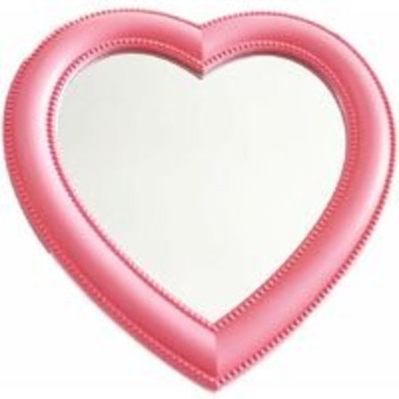Sminkspegel Hjärtform Spegel Bordsskiva Sminkspegel Väggspegel Rosa