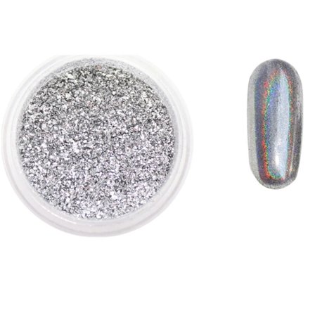 Nagelkonstdekorationer Nagel Mirror Shining Powder DIY Nails Art Glitter Powder Silver 001