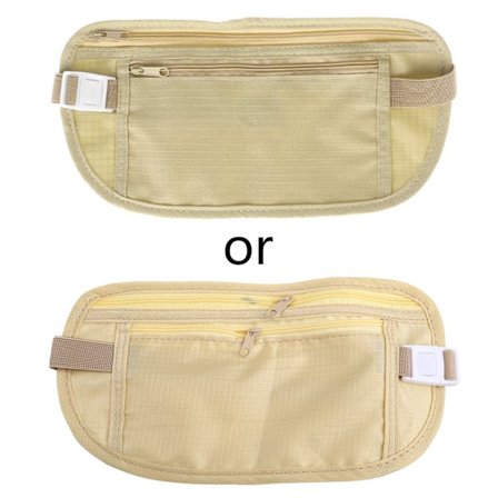 Reisepose Skjult lommebok Pass Penger Midjebelteveske Slim Secret Security