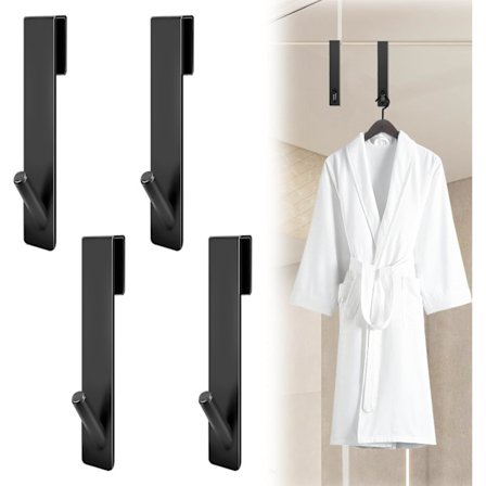 Dusjveggkroker i stål, dusjdørkroker i rustfritt stål, baderomshåndklekroker for 6-12 mm glasstykkelse, sølv, 16,5*2,5 cm