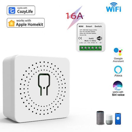 Athom Smart Home Preflashed TASMOTA Mini Relébryter 3-veis 16A