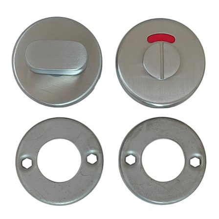 Låsindikation handskruv toalett skott skruvlås hand rostfritt stål badrumsdörrlås toalett någon obemannad indikator röd och grön, med