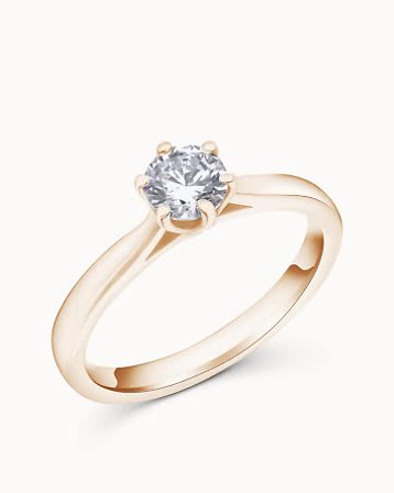 Solitaire Ring Blanche 18K Rose Gold Natural Diamond 0.30 Carat - Engagement Rings & Wedding Rings from Vanbruun