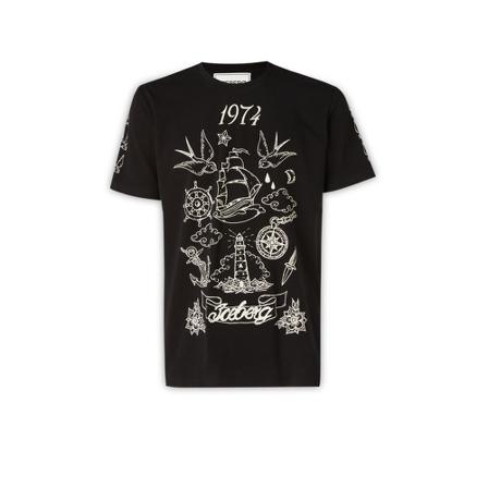 Iceberg T-Shirts Sort, Herre, Størrelse: XL