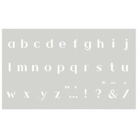 Stencil 12 x 20 cm - Gemensamt alfabet nr 1