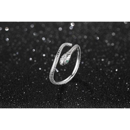 Slange Ring 925 Sterling Sølv Ring Justerbar Åpen Ring