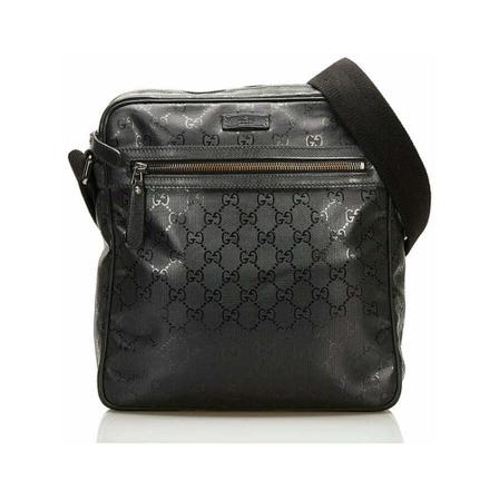 Gucci Vintage Pre-owned GG Imprime Guccissima Messenger Taske Sort, Herre Vintage Tasker, Størrelse: ONE Size