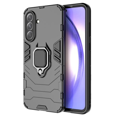 SKALO Samsung A56 5G Armor Metallring Suojakuori - Musta