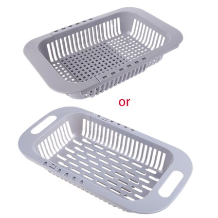 Justerbar oppvaskstativ over vasken Avløpsbrett Plast Grønnsaker Fruktkurv Ho