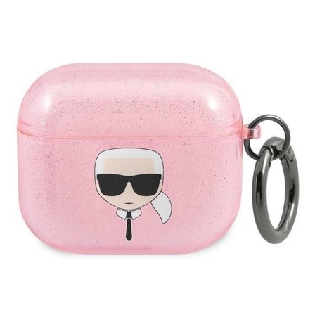 Karl Lagerfeld Glitter Karl's Head Case til AirPods 3 - Pink