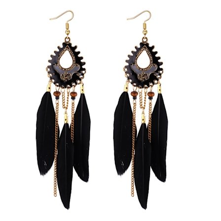 Fjerøreringe til kvinder Vanddråbe Resin Blomster Dang