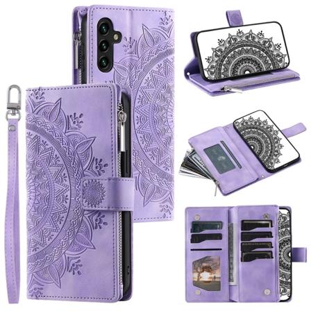 SKALO Samsung A34 5G Big Wallet Mandala Pungetaske - Lilla Purple