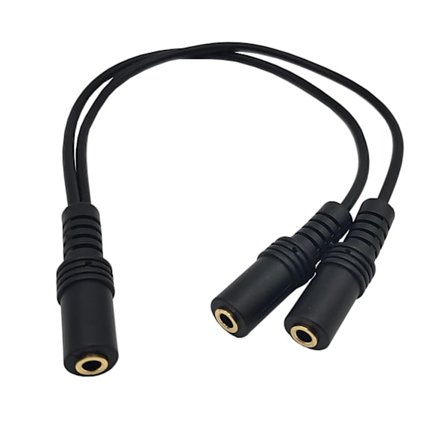 9 tum 3,5 mm (1/8 tum) Stereo 1-hona till dubbla 2-honor Y Splitter Audiokabel & Könomvandlare
