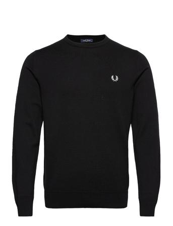 Classic C/N Jumper Neulepaita Pyöreä Kaula-aukko Musta Fred Perry