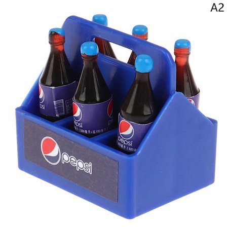 1Set Dockhus Miniatyr Cola Soda Sprite Flaskor Modle Kök