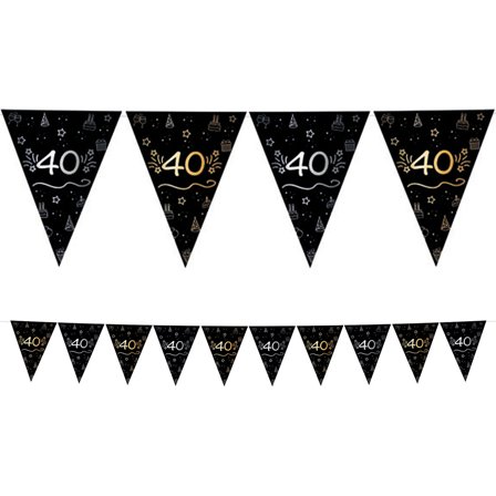 Vimpelguirlande Sort 40 år