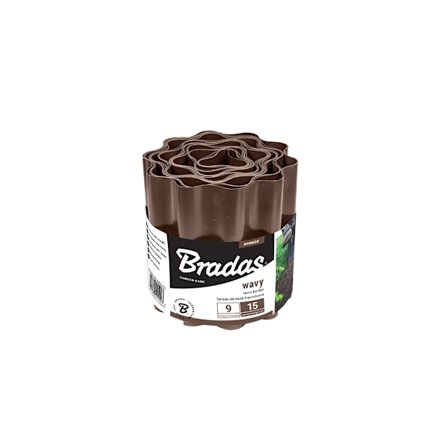 Gräsmatta kant gräns 9m x 15cm, brun