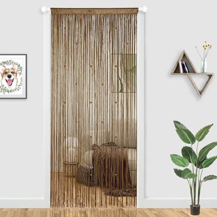 Pärlhänge Gardin Pärlhäng Gardiner För Dörröppningar Kristaller Lämpliga För Inredning Och Avskiljningar Hippie Garderob Gardiner (brun, 39"x79")