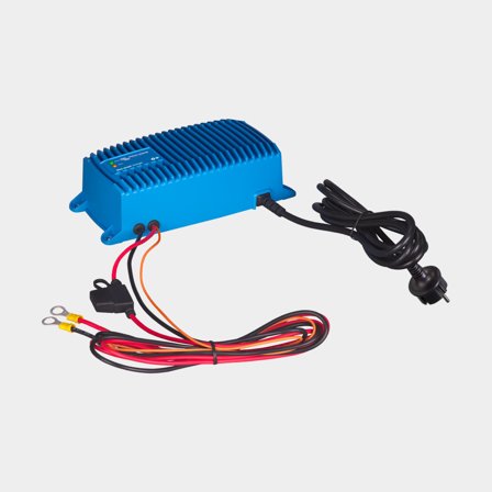 Batterioplader Victron Blue Smart Charger IP67, 230 V, 12 V, 25 A / time, med opladerkabel & signalkabel til startspærre