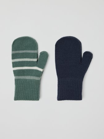 2-pakning strikkede votter - 1 - 3 - barneklær - green - Polarn O. Pyret