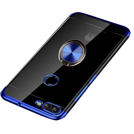 Huawei P Smart 2018 - Silikonetui med ringholder Blå