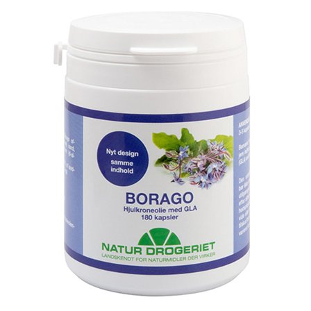 Natur Drogeriet Borago hjulkroneolie 500 mg 180 kaps., Helse & Madvarer, Andre Kosttilskudsolier, Øvrige Olier