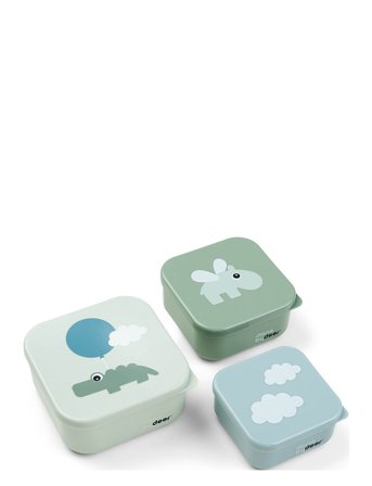 Done by Deer Snack Box Set 3 Pcs Happy Clouds Green - Green - ONE SIZE