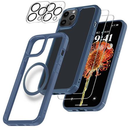 [6in1] Boom Iphone 14 Pro Skal - Linsskydd - Härdat Glas - Magsa