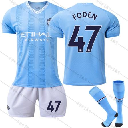 Manchester City F.C. 23-24 Hemtröja fotbollströja kit FOREN 47 #26
