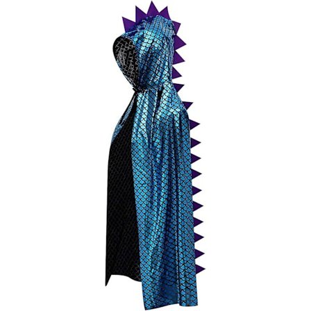 Blå Halloween-hættekappe Børne Dinosaur Lang Maskekappes Vampyr Djævel Kostume Magiker Pige Dreng Kostume Cosplay Fest Performance Bil